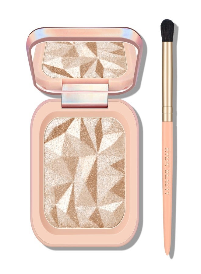 FREEORR High Glossy Face Highlighter Palette, Luminous Face Illuminator Palette, Natural Glow Finish, Pearl Shimmer Smooth Baked Powder for a Radiant Glow, Lasting Sparkling Highlighter Makeup- SUN GLOW - Image 1